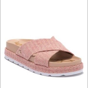 SAM EDELMAN SADIA SANDAL - RED/GOLD